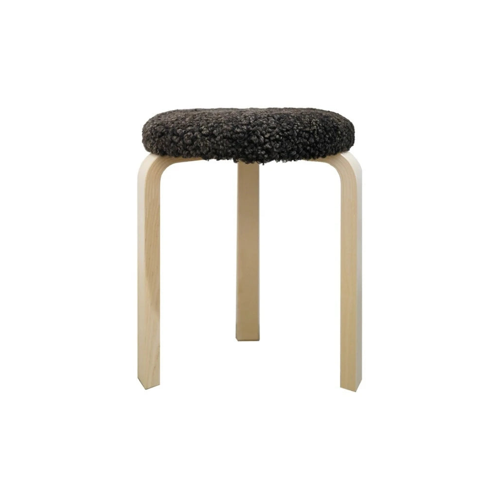Stool 60 sheepskin Espresso Birch - view 1