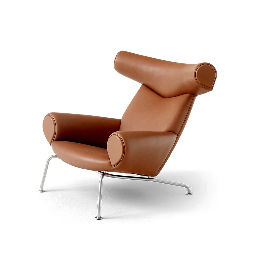 Wegner Ox Lounge Chair 1000 Stainless Steel/Leather Max Cognac - view 1