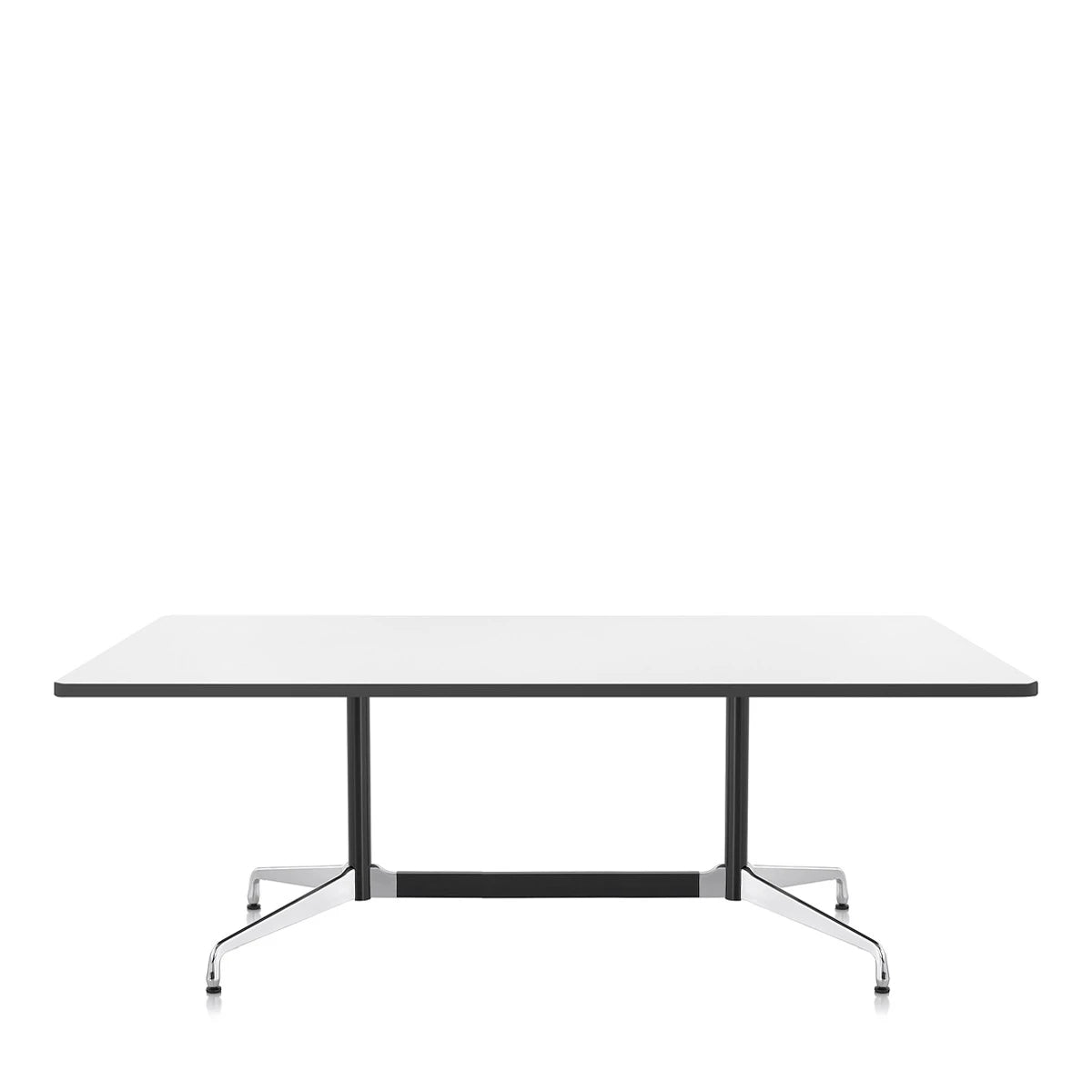 Eames Conference Table Rectangular White-Black-Aluminum Segmented Base - view 1