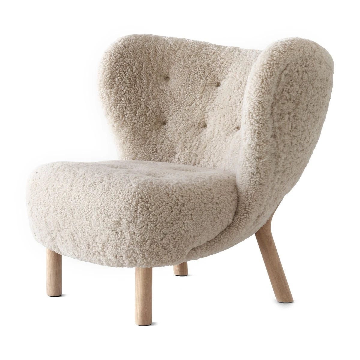 Little Petra Lounge Chair VB1 Sheepskin or Moonlight-Oak - view 1