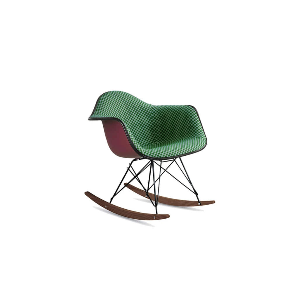 Eames Molded Plastic Armchair Rocker Base (Checker Blue Gray/Emerald) - view 1