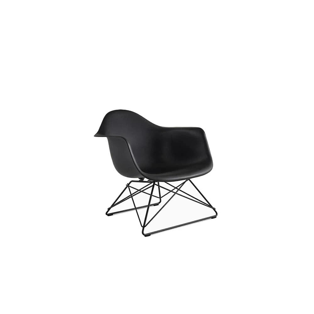 Eames Molded Plastic Arm Chair, Low Wire Base (All Black) - view 1