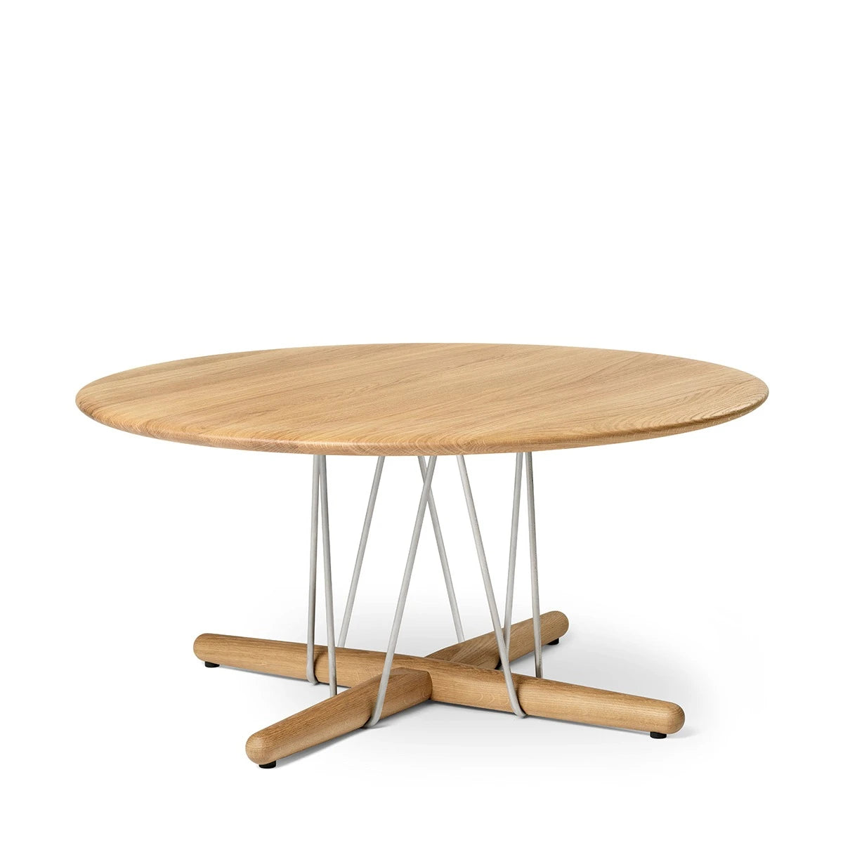 E021 Embrace Lounge Table Ø80 oak-oil Stainless Steel - view 1