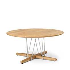 E021 Embrace Lounge Table Ø80 oak-oil Stainless Steel - view 1