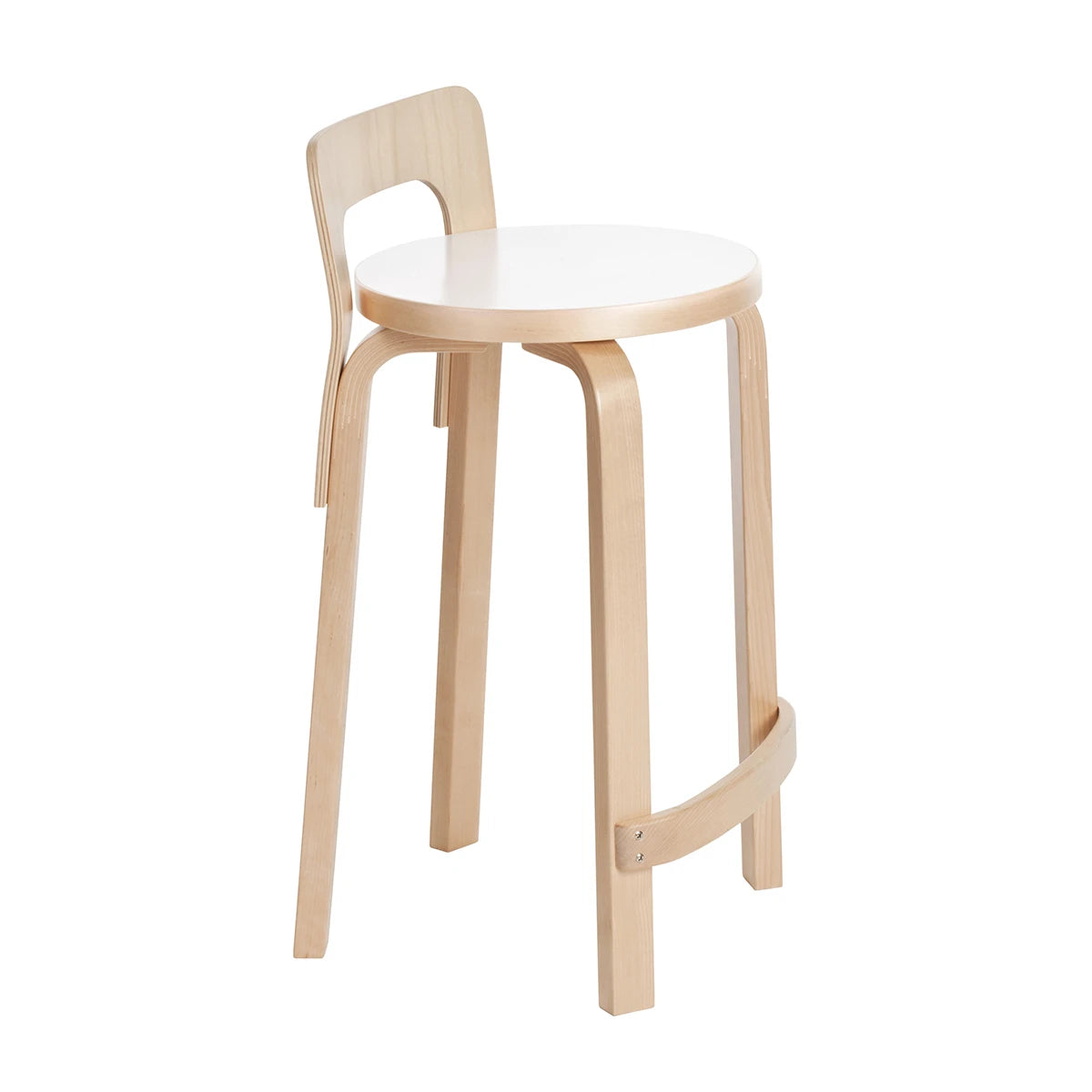 K65 High Chair Bar Stool White-Birch - view 1