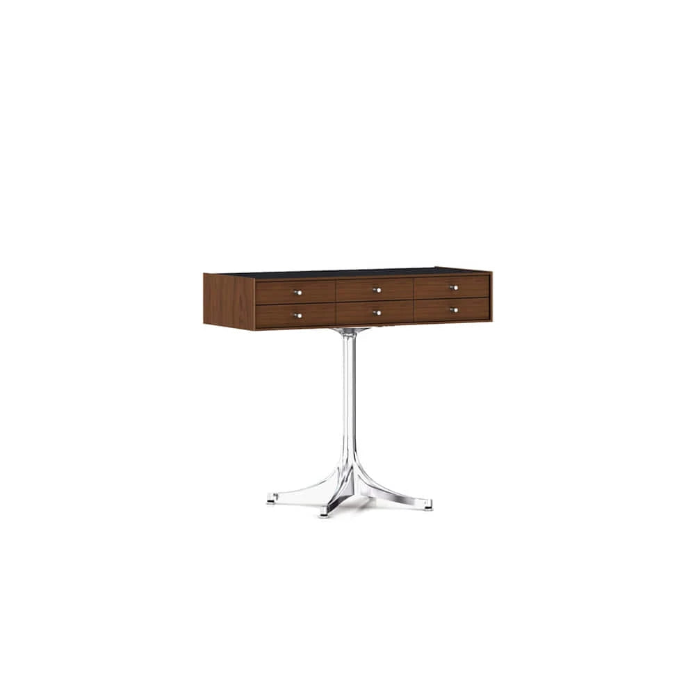 Nelson Miniature Chest 6 Drawer (Walnut/Aluminum) - view 1