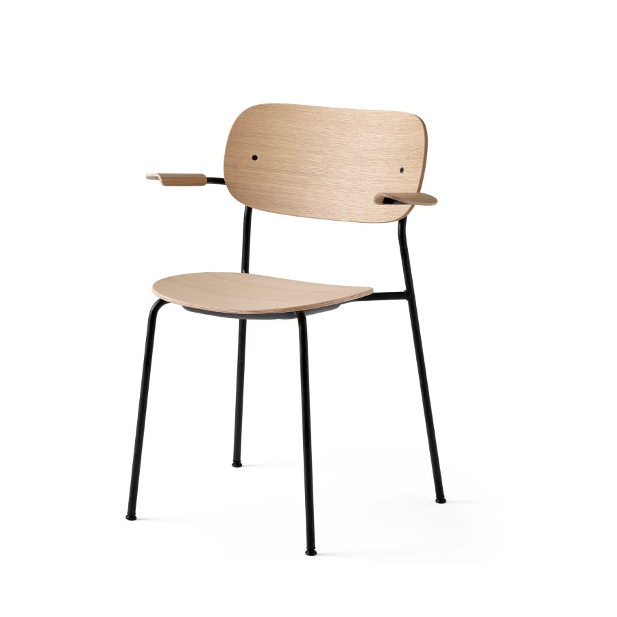 Co Chair Oak Black Steel Armchair W - view 1