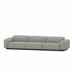 Soft Modular Sofa 3 Seater Nubia Cream Dark Brown - view 1