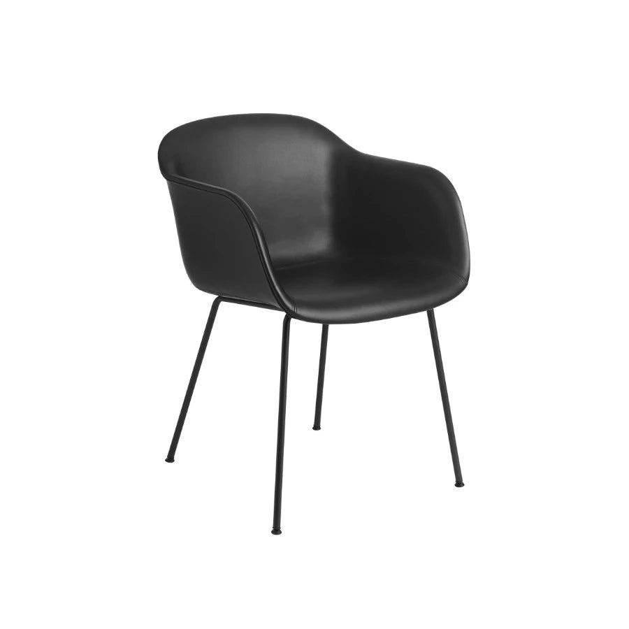Fiber Armchair Tube Black/Refine Leather Black - view 1