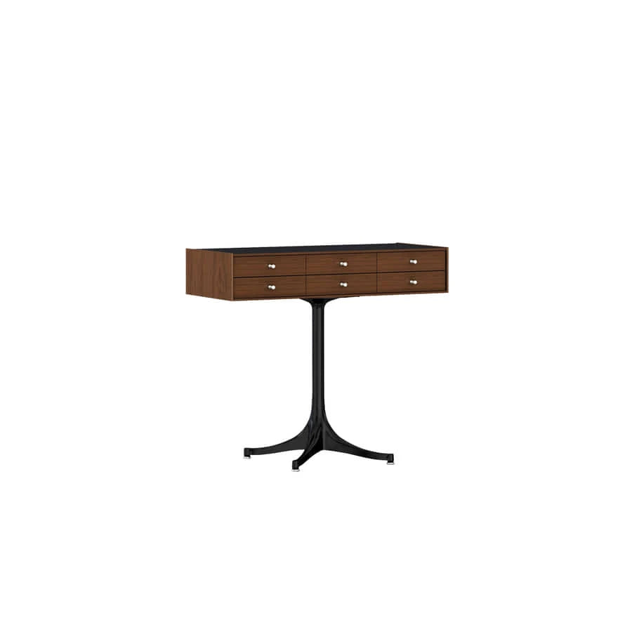 Nelson Miniature Chest 6 Drawer (Walnut/Black) - view 1
