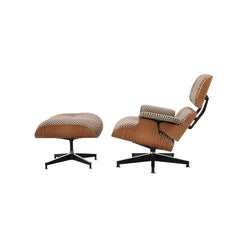 Eames Lounge Chair & Ottoman (Checker Siena Dark & Khaki/Walnut) - view 1