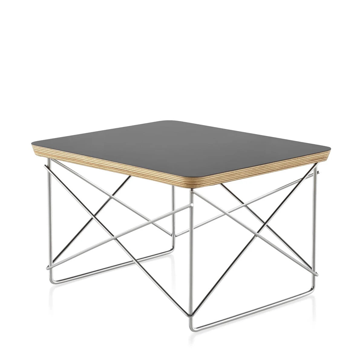 Eames Wire Base Low Table Black Top-Chrome Base - view 1