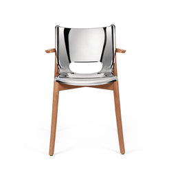 Puel Mirror Steel/Brown Armchair - view 1