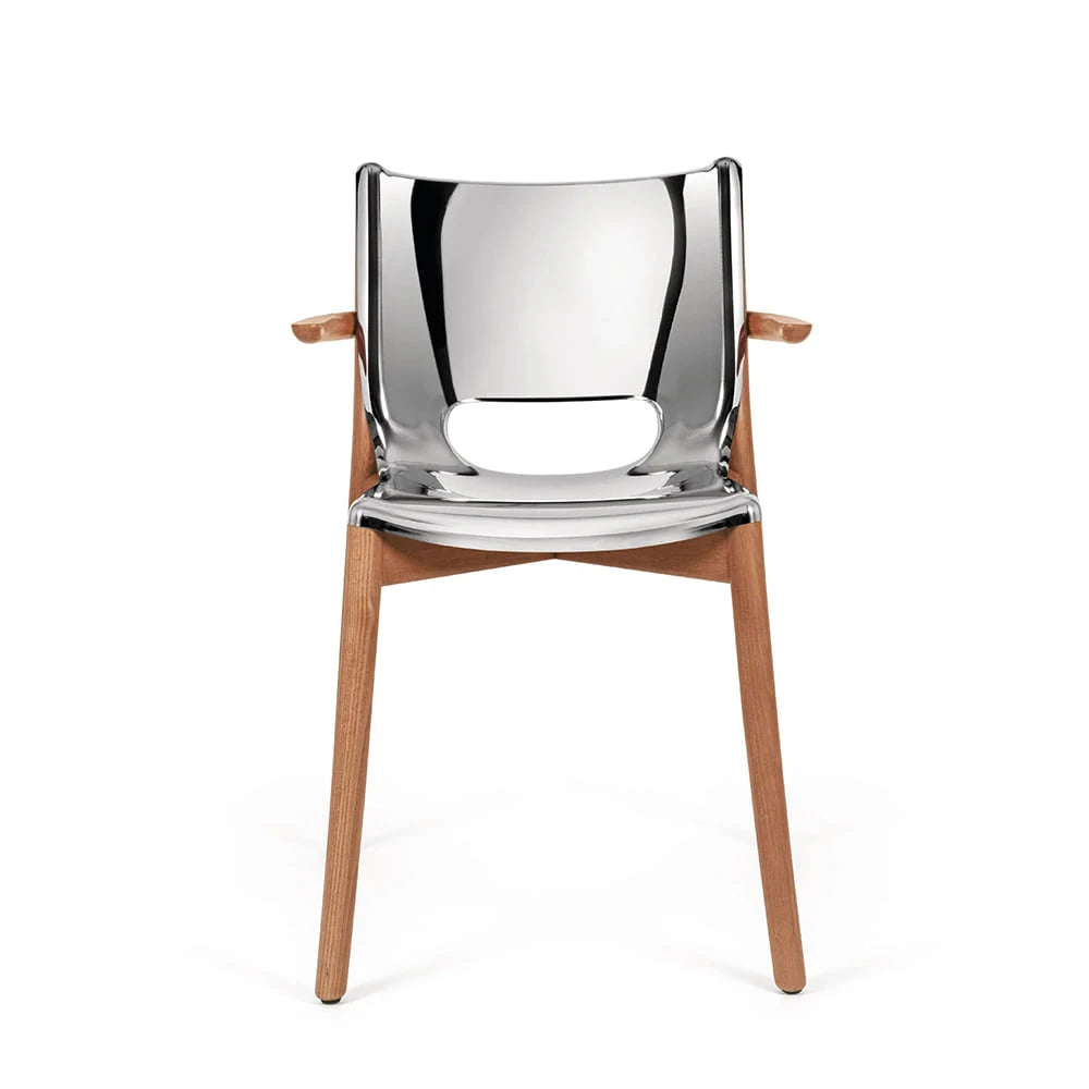 Puel Mirror Steel/Brown Armchair - view 1