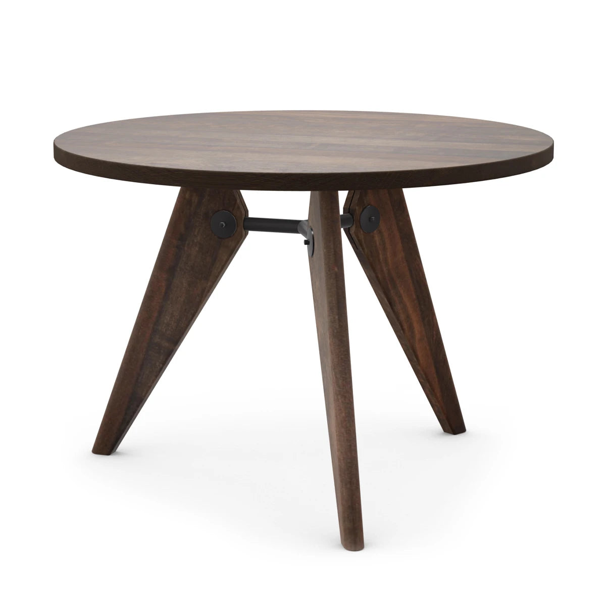 Prouve Table Gueridon Ø105 Solid Dark Oak - view 1
