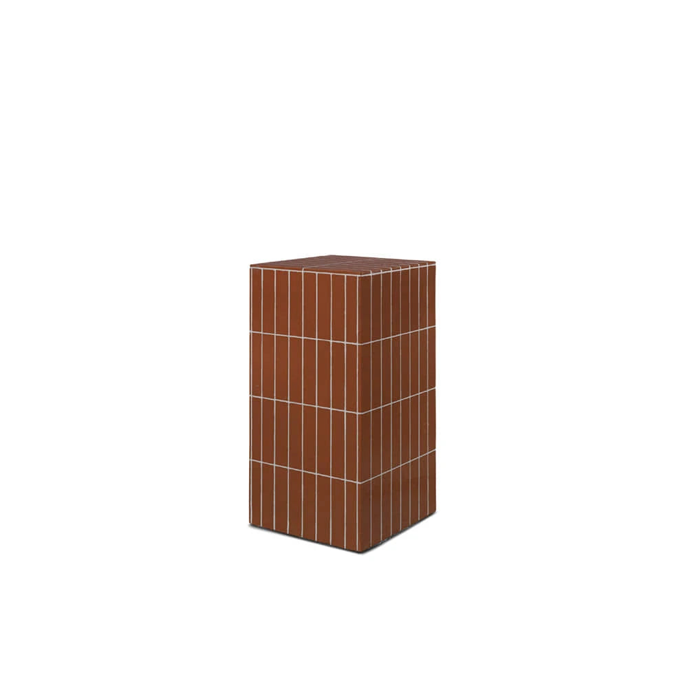Pillar Pedestal Brown Side Table - view 1