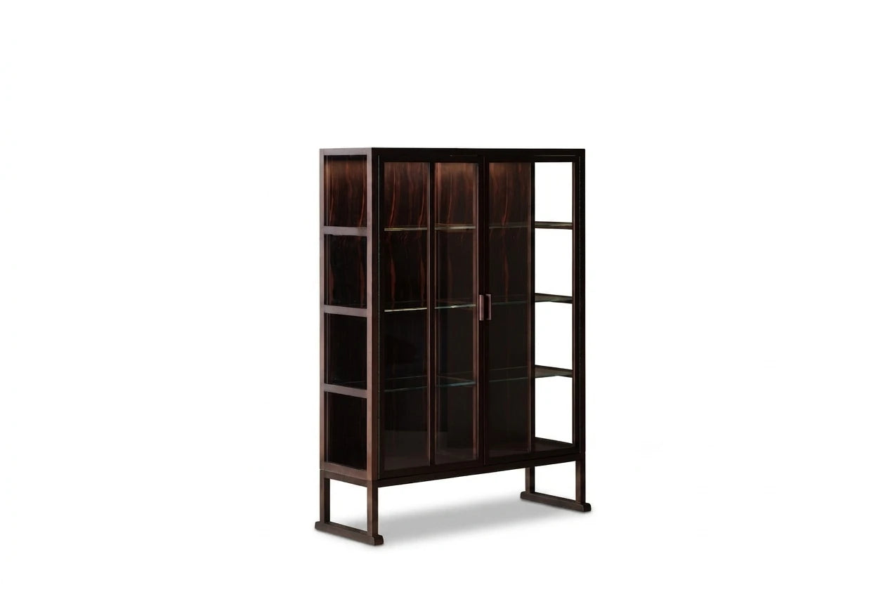 Persimmon Wood Glass Cabinet - view 1
