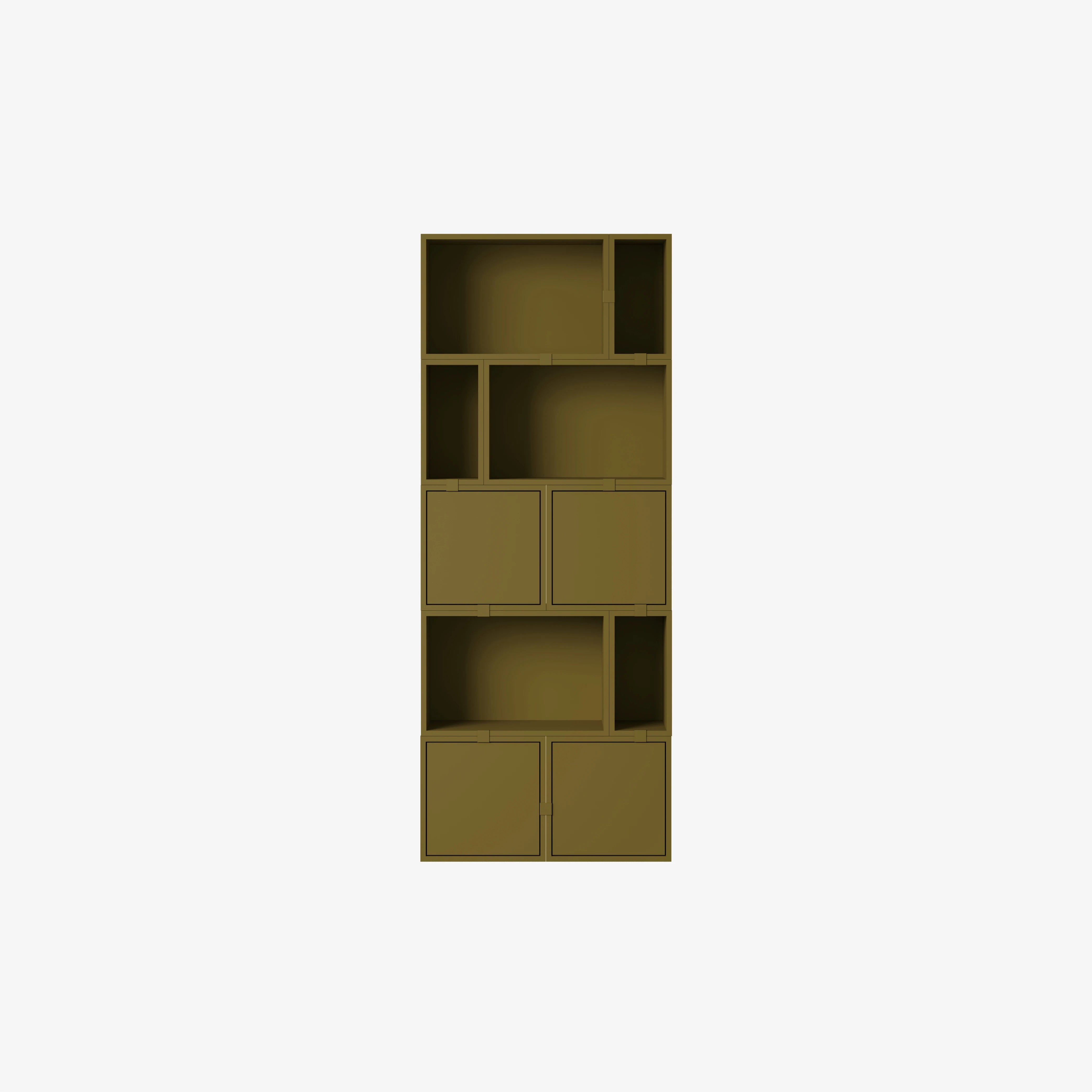 Stacked Storage System Bookcase Config.8 Brown Green - view 1