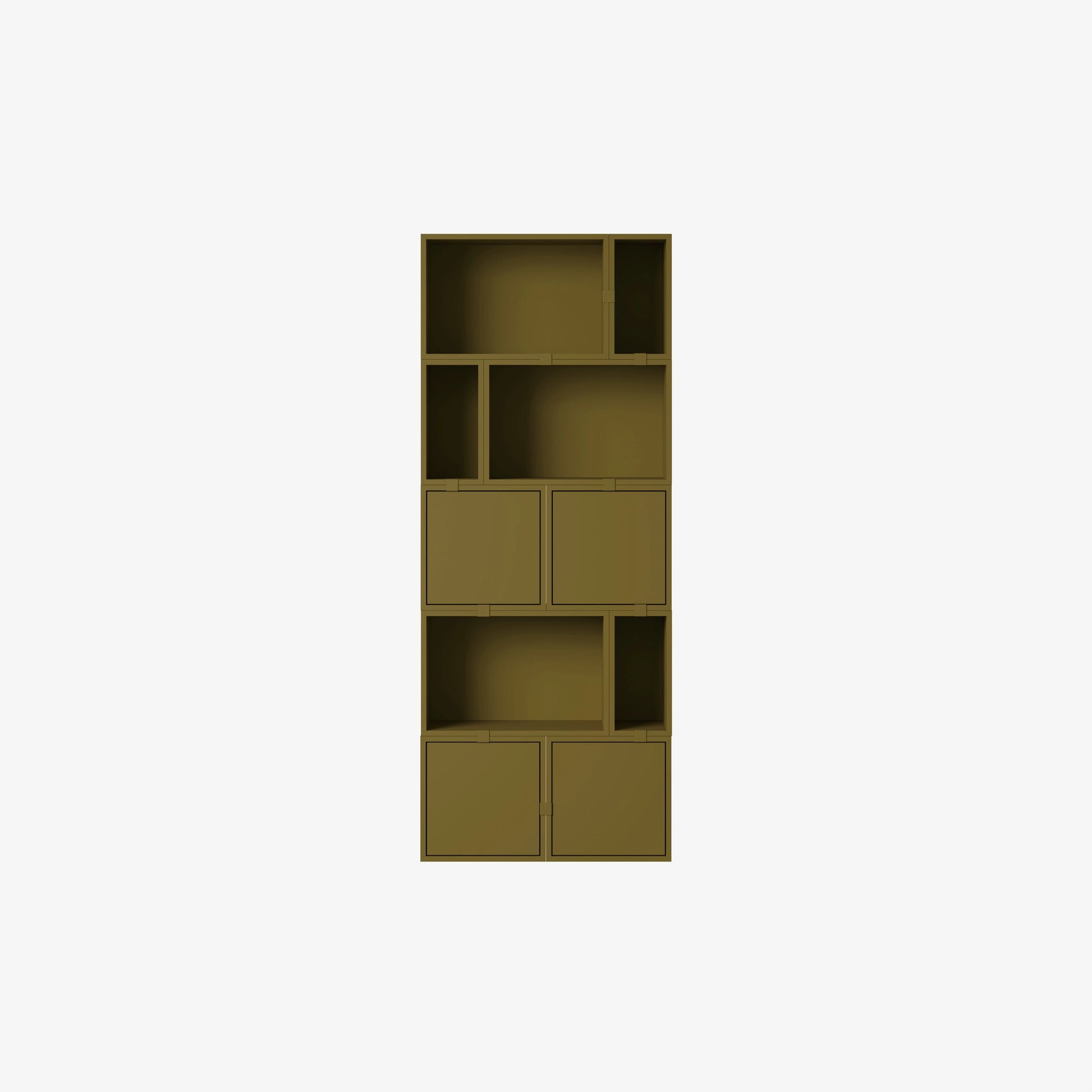Stacked Storage System Bookcase Config.8 Brown Green - view 1