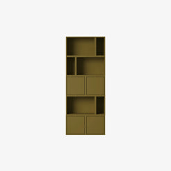 Stacked Storage System Bookcase Config.8 Brown Green - view 1