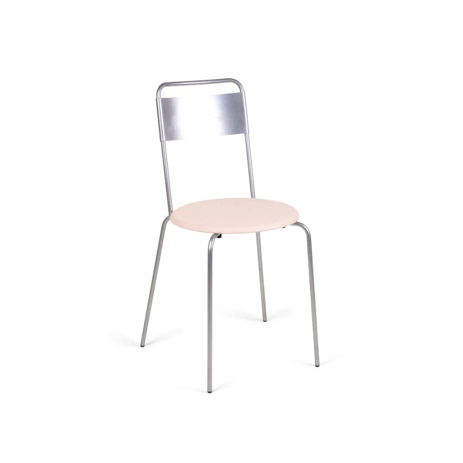 Petit Rond Chair Stainless Steel/Natural Leather - view 1
