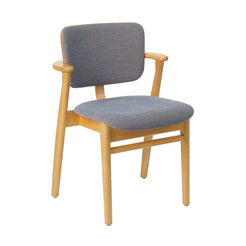 Domus Chair Wow Re blue-ocre leather piping Prestige nougat - Birch honey stained - view 1