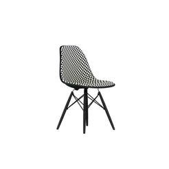 Eames Plastic Chair, Dowel Base (Checker Black/White) - view 1