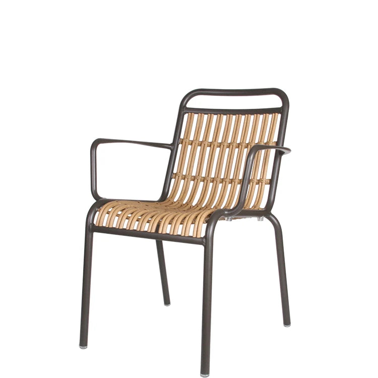 Chairgallery Manila Arm Natural Charcoal Aluminium PE Rattan Armchair - view 1