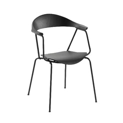 Piun All Black Wooden Steel Minimal Chair - view 1