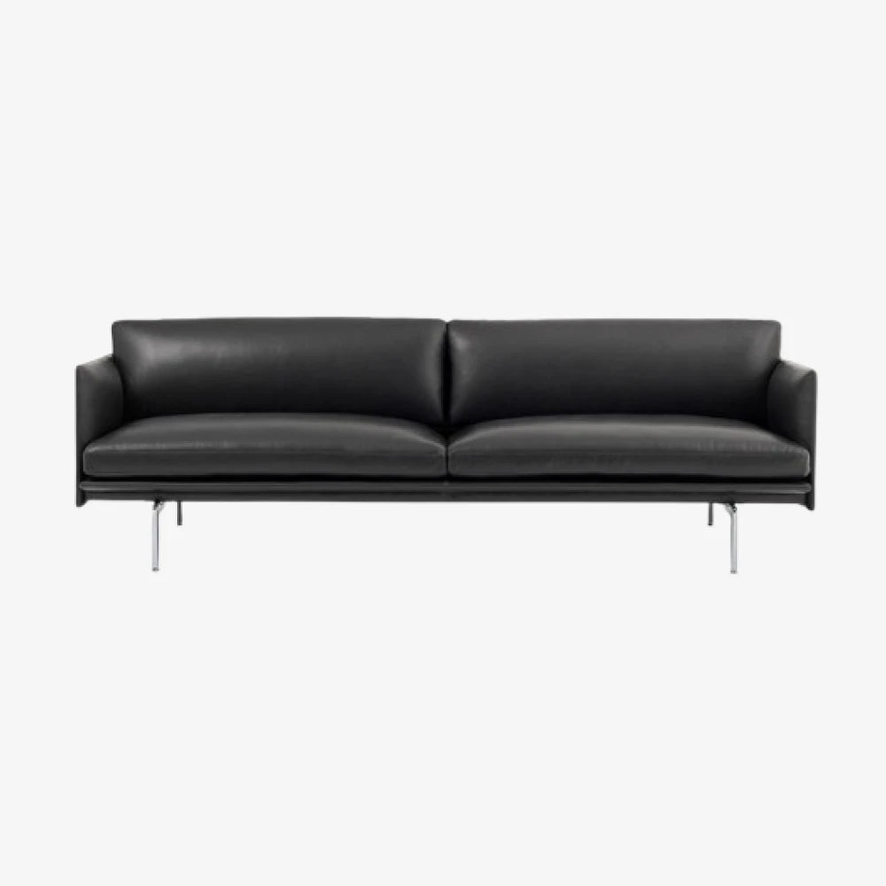 OUTLINE Sofa 3-Seater Refine Black/Aluminium - view 1
