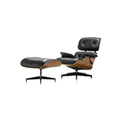 Eames Lounge Chair & Ottoman - Black Leather / Walnut Frame - view 1