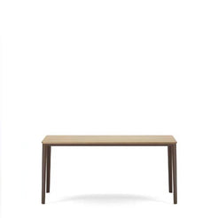 Plate Dining Table Solid Natural Oak Chocolate 1600 - view 1