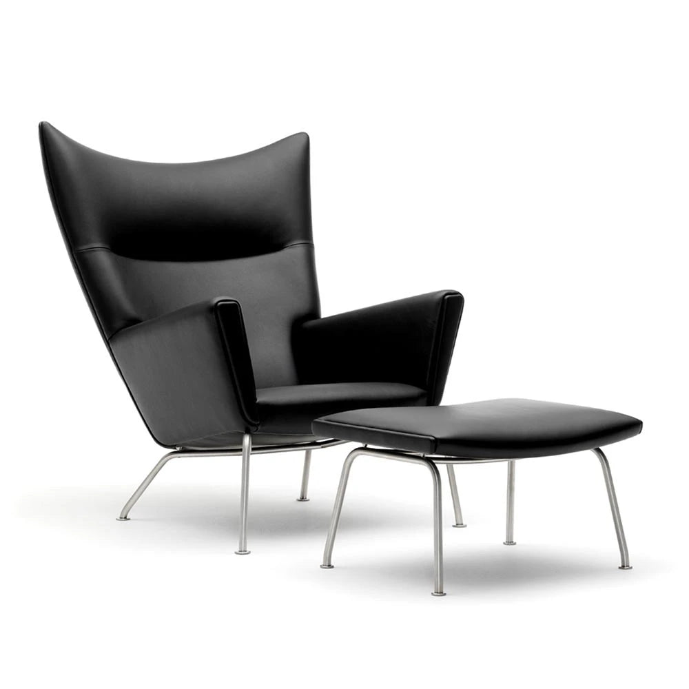 CH445 Stainless Steel Black B Lounge Chair - view 1