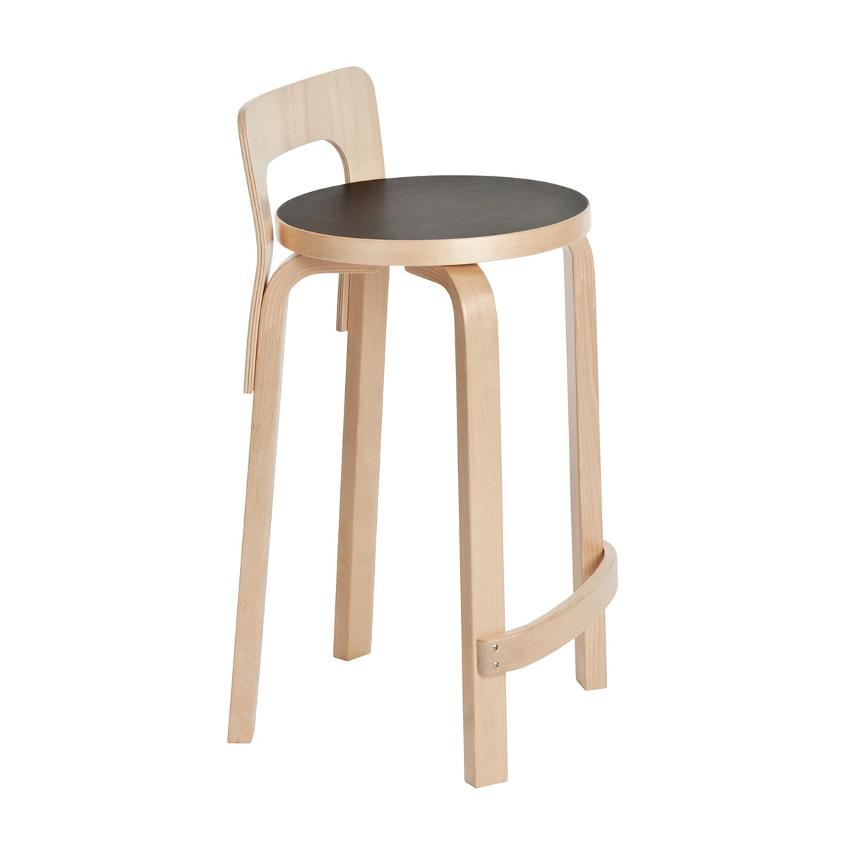 K65 High Chair Bar Stool Black-Birch - view 1
