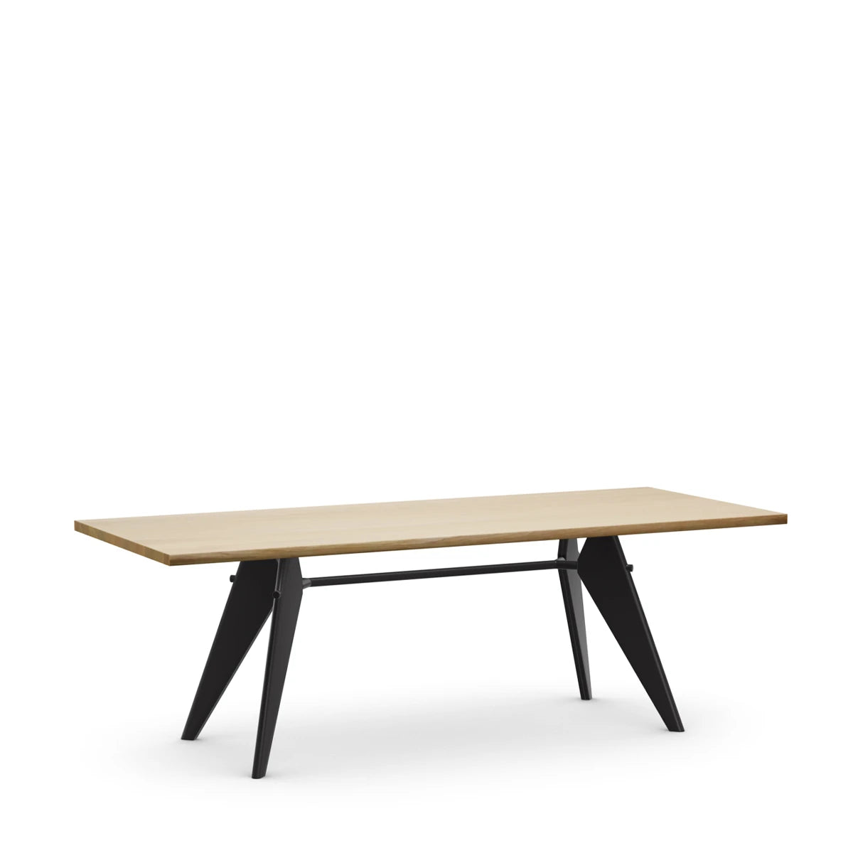 EM Table 220 x 90 Natural Solid Oak-Deep Black Smooth - view 1