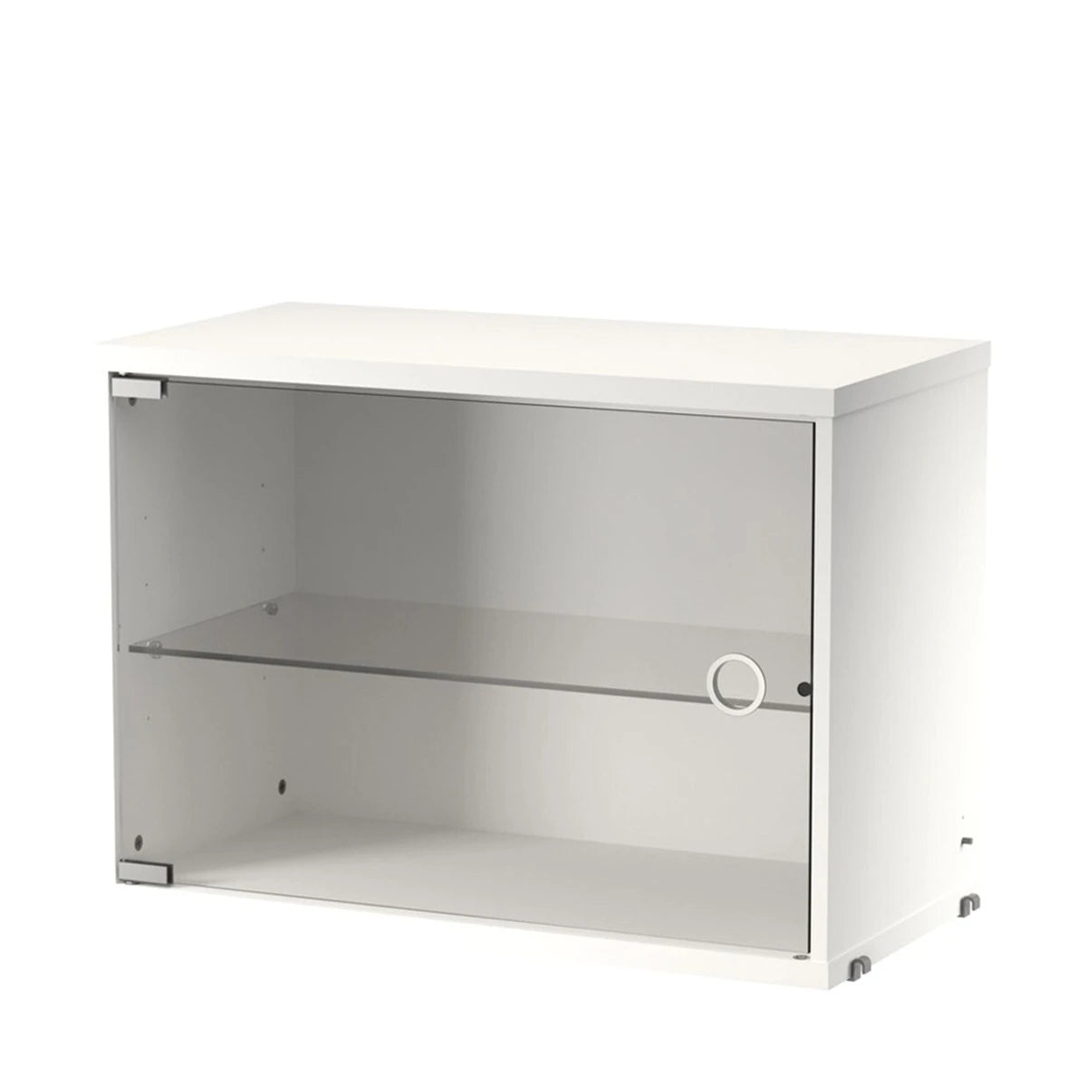 Display Cabinet with Swing Glass Door White - view 1