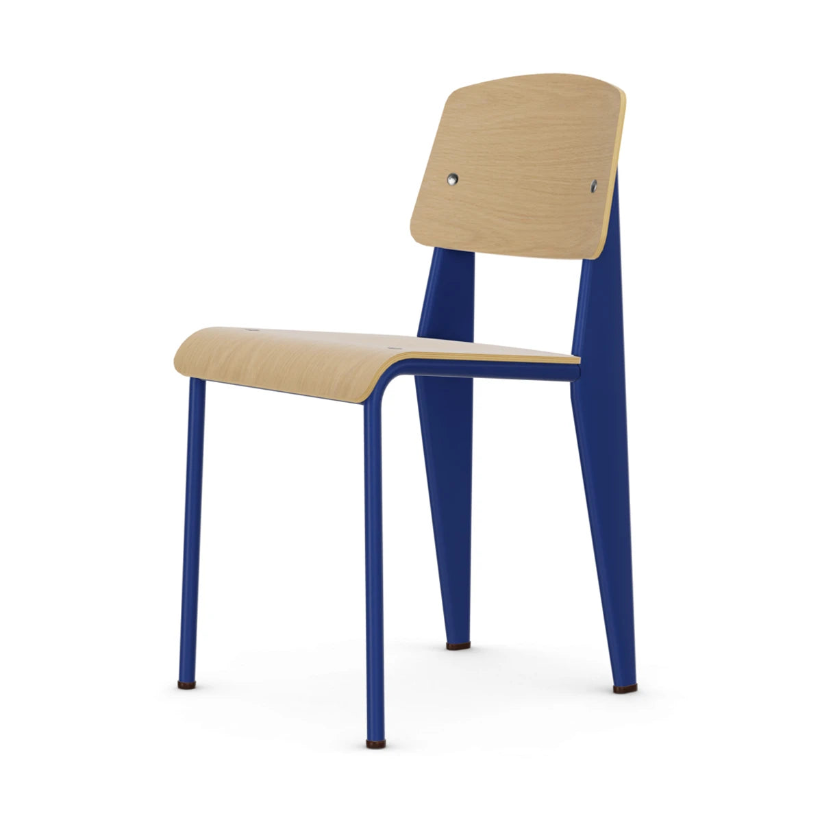 Standard Chair Natural Oak-Prouvé Bleu Marcoule - view 1