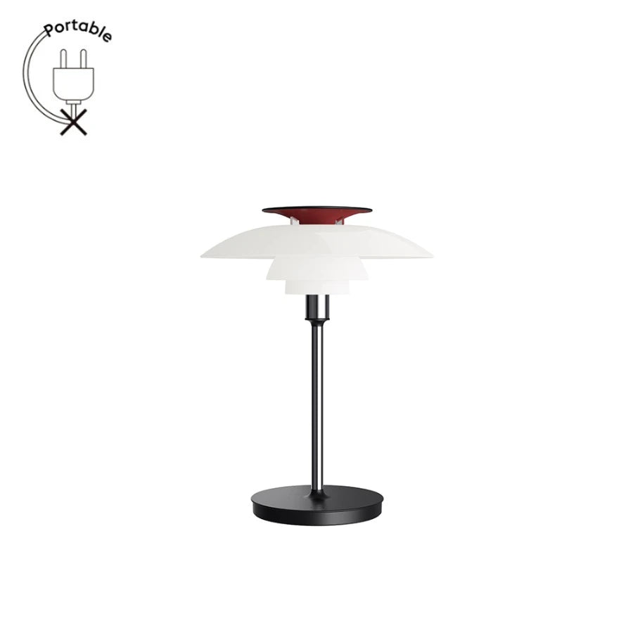 PH80 Portable White Opal/Chrome Table Lamp - view 1