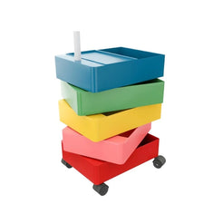 360° Container 5 Drawer Multi Colour C Mobile Trolley Storage - view 1
