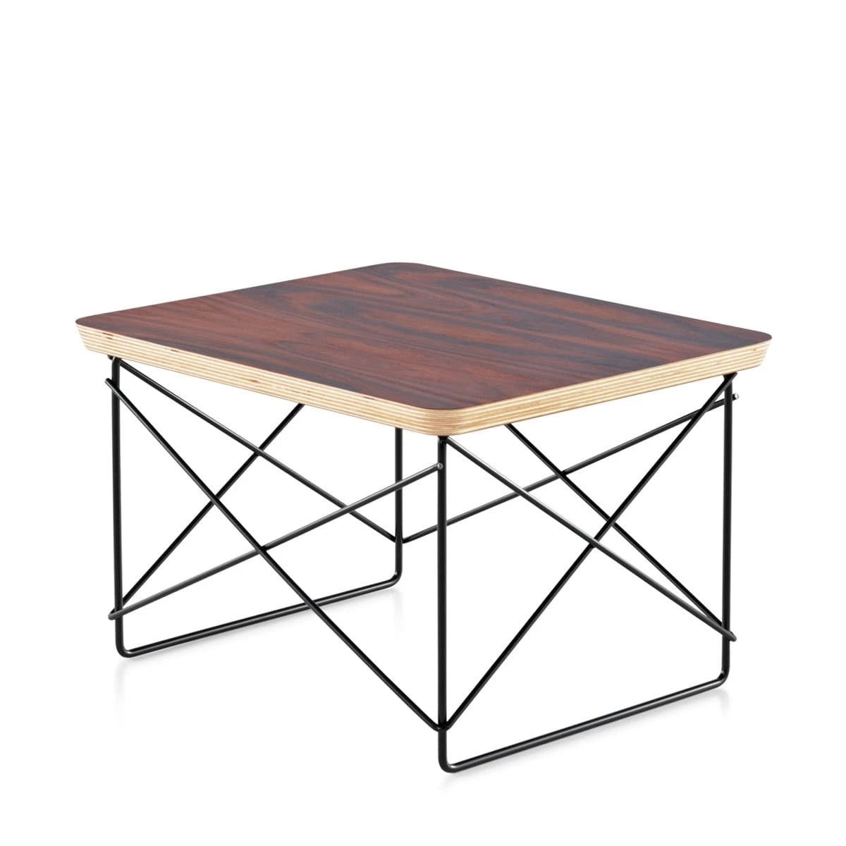 Eames Wire Base Low Table Walnut Top-Black Base - view 1