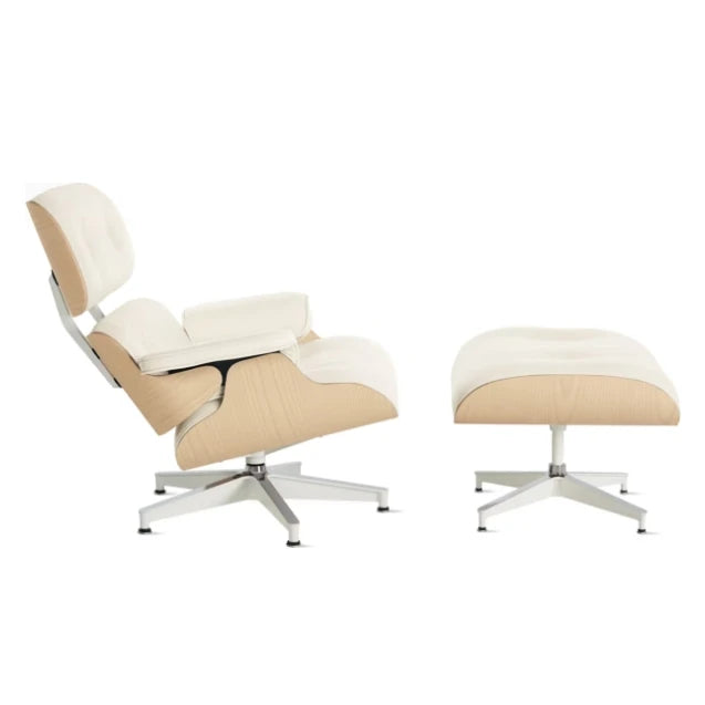 Eames White Ash Lounge Chair Ottoman Set - view 1