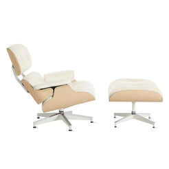 Eames White Ash Lounge Chair Ottoman Set - view 1