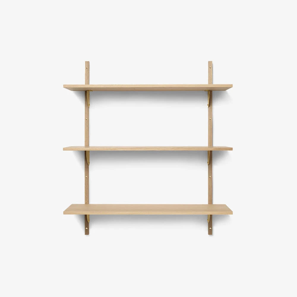 Sector Shelf T/W Natural Oak/Brass - view 1