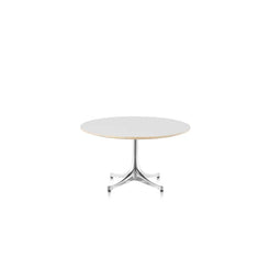 Nelson Pedestal Coffee Table (White/Aluminum Base) - view 1