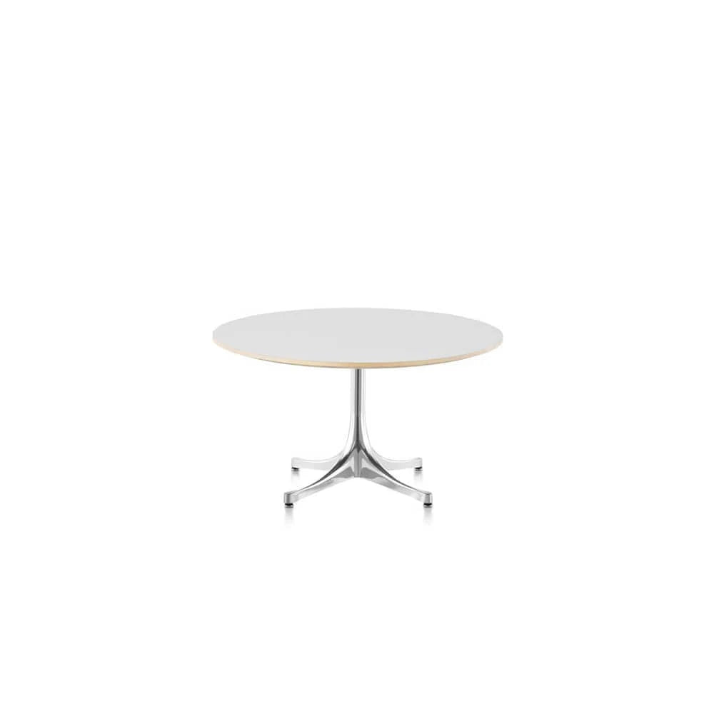 Nelson Pedestal Coffee Table (White/Aluminum Base) - view 1