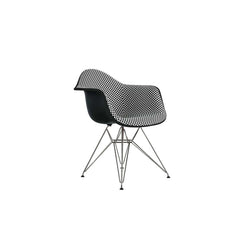 Eames Upholstered Molded Plastic Armchair (Checker Black/White) - view 1