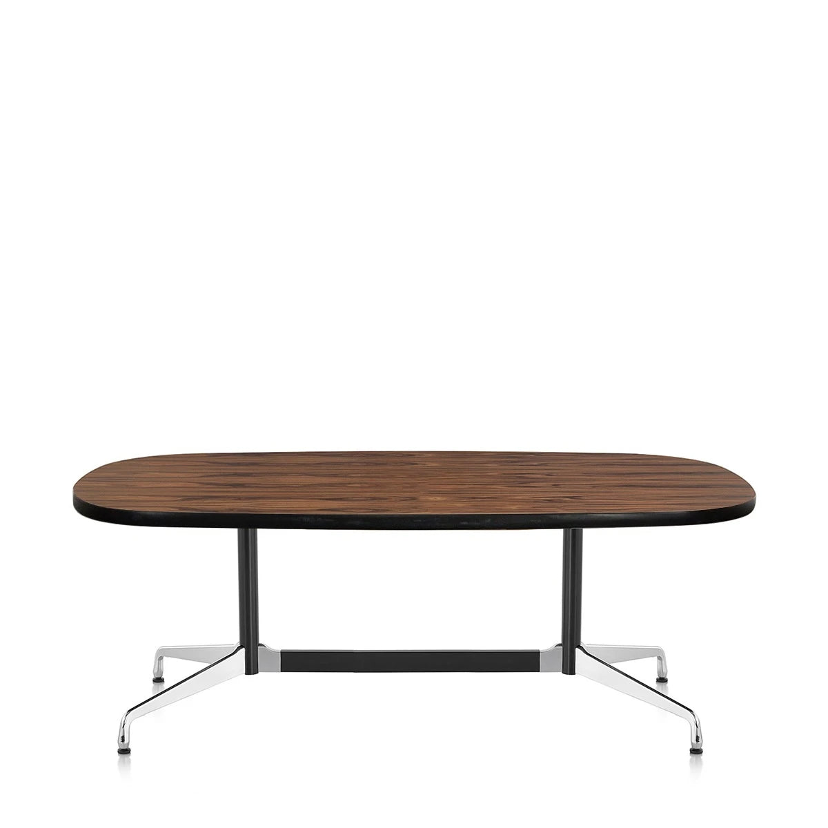 Eames Conference Table Oval Walnut-Black-Aluminum Segmented Base - view 1