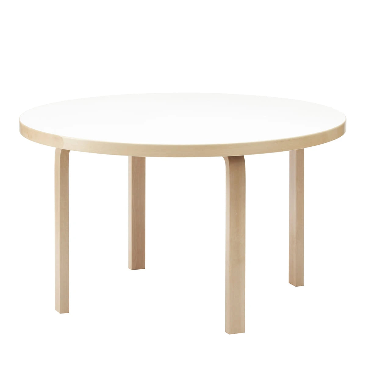 Aalto Table 91 Ø125- 2 Heights White-Birch - view 1