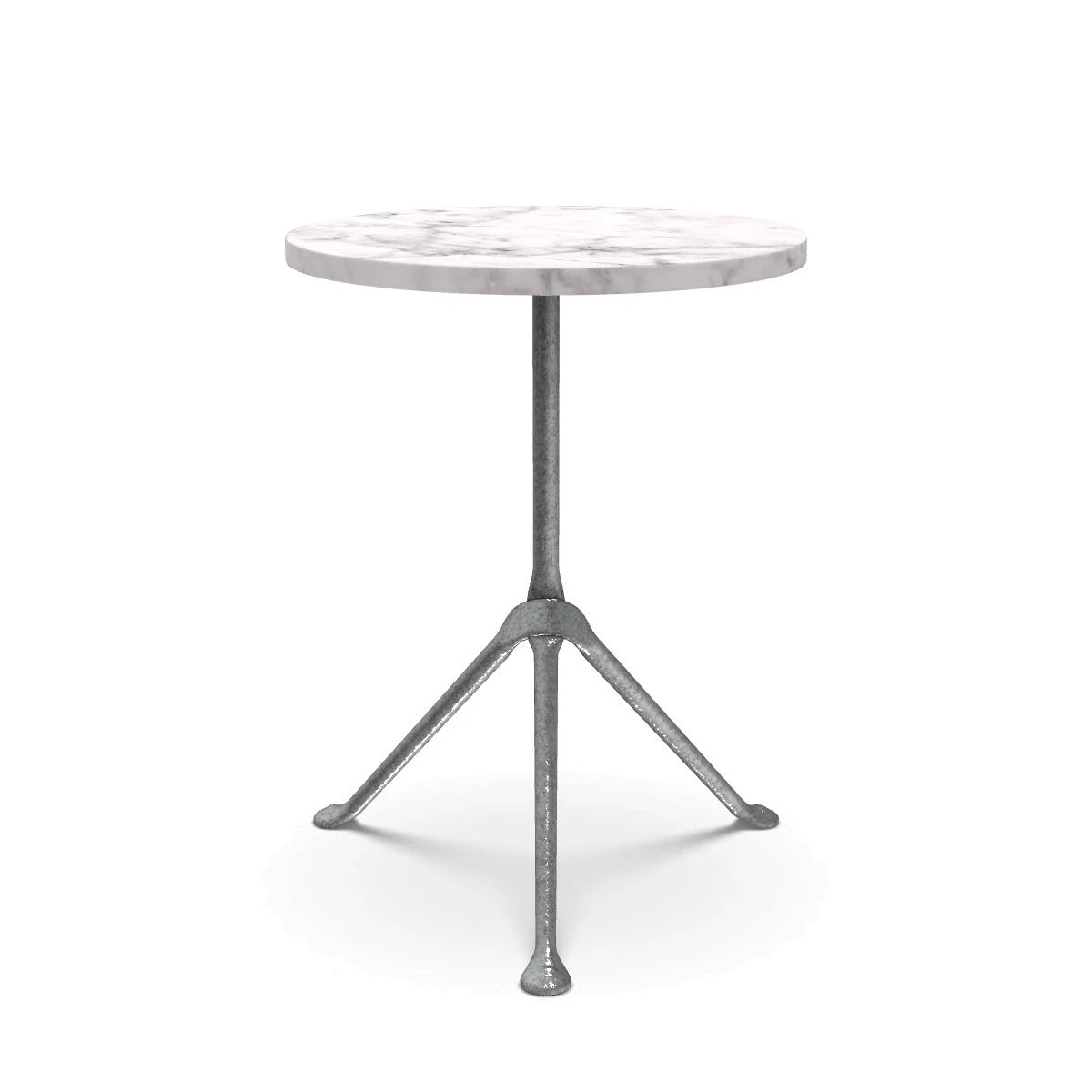 Officina Low Table Ø42 White Marble-Galvanised Frame - view 1
