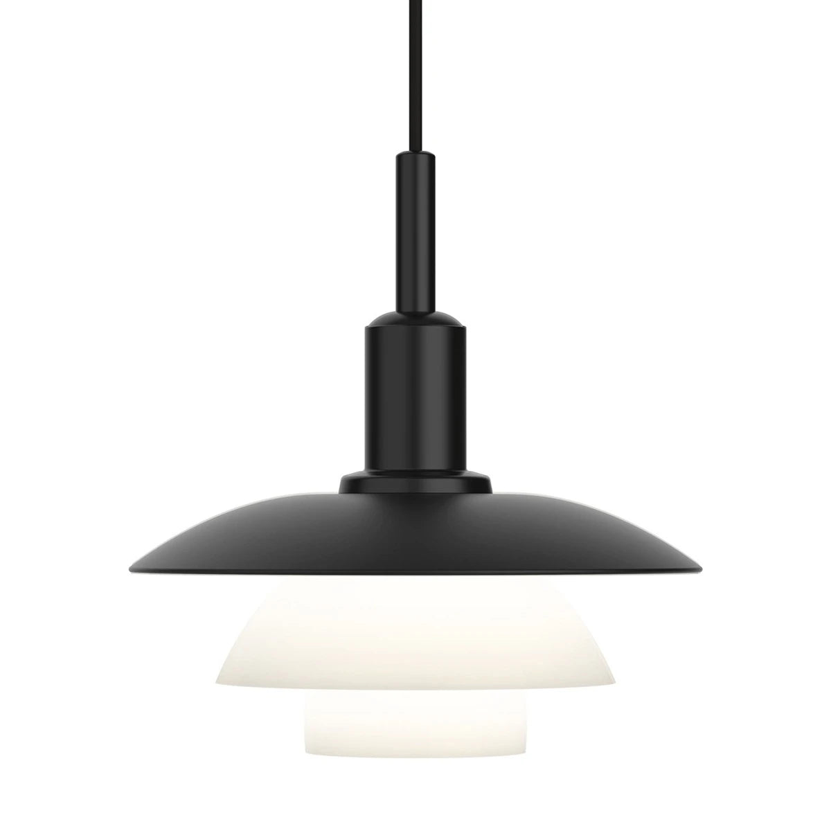 PH 3/3 pendant Metal Black/Opal Glass - view 1